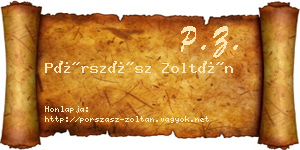 Pórszász Zoltán névjegykártya