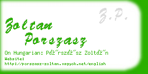 zoltan porszasz business card